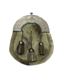 Seal Skin Sporran Celtic Cantle Antique Finish