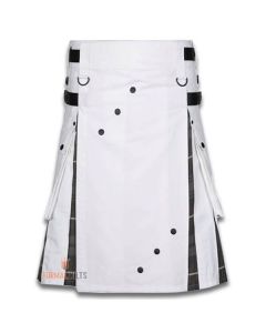 White Hybrid Kilt Front
