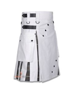 White Hybrid Kilt Front