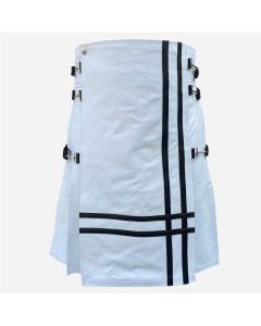 Modern White Leather Kilt