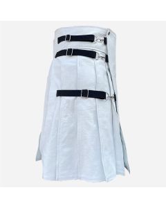Modern White Leather Kilt