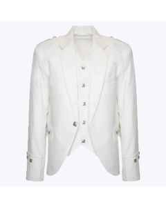 White Argyll Jacket And Vest Made To Measure