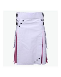 White And Pink Hybrid Utility Kilt