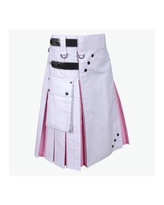 White And Pink Hybrid Utility Kilt