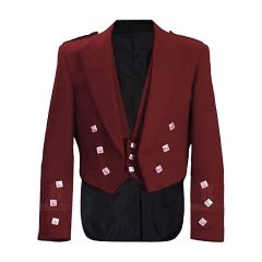 Maroon Prince Charlie Jacket And Waistcoat