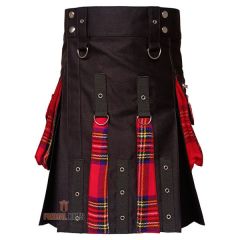 Black Box Plaited Utility Fashion Kilt For Men