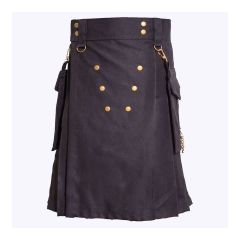 Black Deluxe Utility Kilt