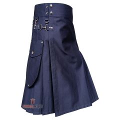 Black Fashion Utility Kilt
