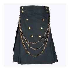 scottish black fashion utility kilt