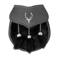 black rabbit fur semi dress sporran