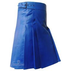 Blue Leather Kilt Side