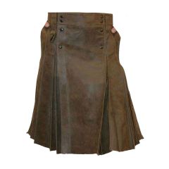 Brown Leather Kilt