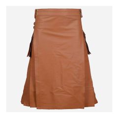 Premium Quality Brown Leather Kilt
