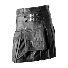 Mens Buckled Style Leather Kilt