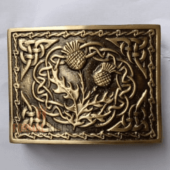 Double Thistle Kilt Belt Buckle