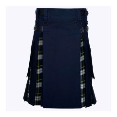 Dress Gordon Tartan And Navy Blue Utility Hybrid Modern Kilt