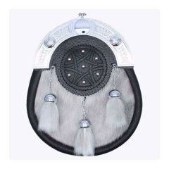 Full Dress Sporran Light Grey Sealskin With Free Chain Belt