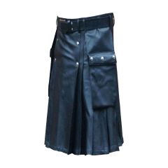 Gentleman Navy Blue Leather Kilt