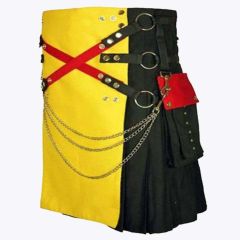 black fashion gothic utility kilt