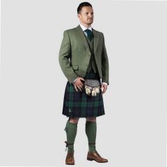 Green Wedding Wool Tweed Argyll Jacket & Kilt Outfit