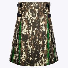 irish tartan military grade digital camo hybrid utility kilt
