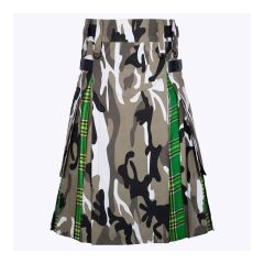 Irish Tartan And Urban Camo Utility Kilt