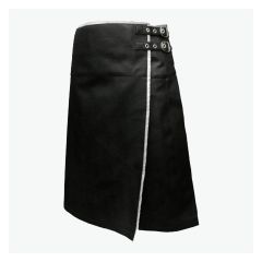 Modern Leather Kilt With White Trim