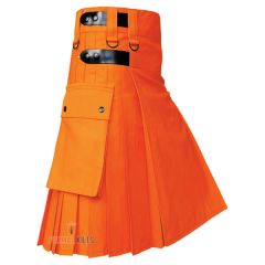 Leather Straps Halloween Orange Kilt