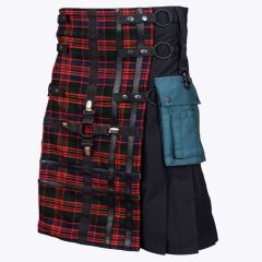 black and macdonald hybrid tartan kilt