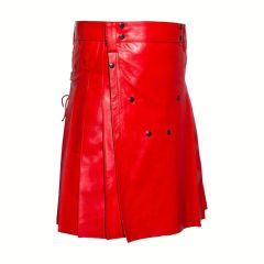 Modern Red Leather Kilt