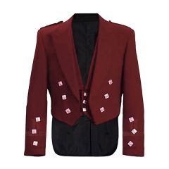 Red Prince Charlie Jacket And Waistcoat