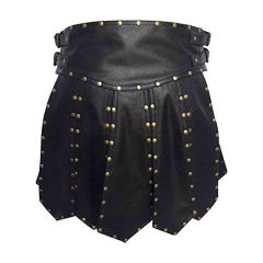 Modern Roman Black Leather kilt