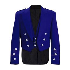 Scottish Royal Blue Prince Charlie Jacket And Waistcoat