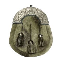 Seal Skin Sporran Celtic Cantle Antique Finish