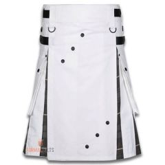 White Hybrid Kilt Front