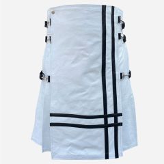 Modern White Leather Kilt