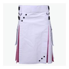 White And Pink Hybrid Utility Kilt
